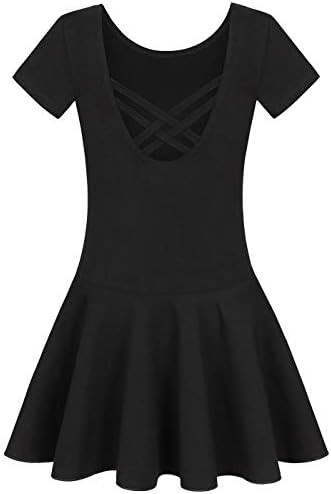 Quedoris Girls Classic Leotard Colid Color Dance Ballet Fasure за дете за 3-9 години