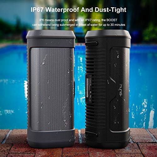 Nyne Boost Водоотпорни преносни Bluetooth звучници со премиум стерео звук-доказ за вода и прашина IP67, 20 часа играње на време, опсег од 100