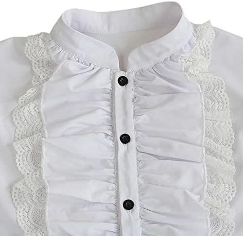 Мажите готски маици врвови на ренесансниот суд за банкет кошула со мавта со трубач на трубач, топка на блуза за кардиган, блуза,
