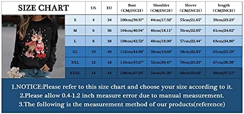 Божиќни дуксери плус големина со долга ракав обична снегулка печатена екипаж на екипаж со кенгур џеб Божиќна худи
