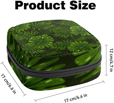 Темно зелени лисја санитарна торба за складирање на салфетка, менструална торба со торбички за гаќички за сандом женски производ со патент за