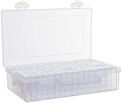 Организатор на кутии со алатки 64 решетки за украси Правоаголна мала кутија за складирање Маникир Транспарентна пластична кутија