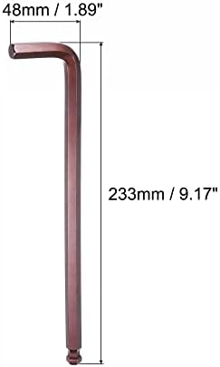 Uxcell 10 mm Ball End Hex Kex клуч, алатка за долга рака во форма S2, алатка за поправка на челик, метрика, метрика