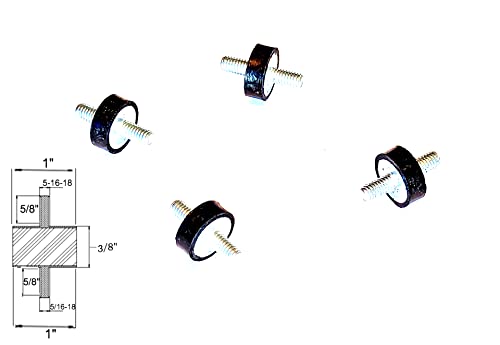4 гумени вибрации изолатор монтирање 5/16-18 x 5/8 долги столпчиња