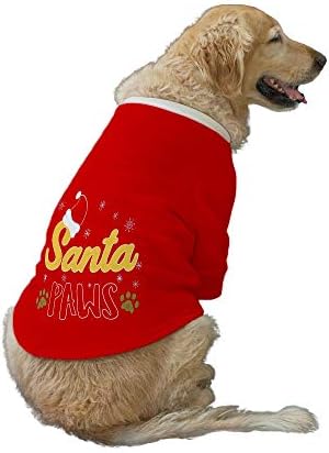 Ruse Pet Santa Paws Printed Rode Reck Full ракави Технички кучиња за кучиња за облека за кучиња Зимски облеки Чаби Pugs, Beagle итн