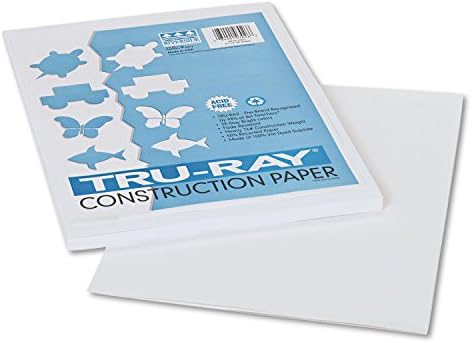 Pacon 103026 Tru-Ray Градежна Хартија, 76 Фунти, 9 X 12, Бела, 50 Листови/Пакет
