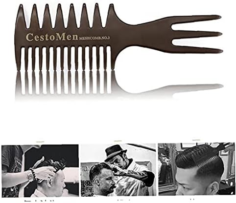 Ruluti 2pcs Професионален стилизинг чешел постави мажи фризерски алатки широки заби со чешел чешел четка за масло за коса