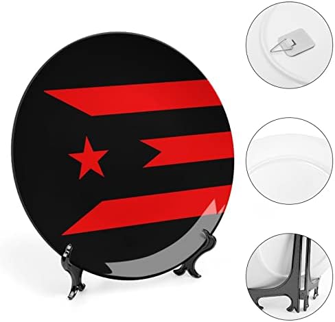 Порто Рико знаме коска Кина Декоративна чинија Керамички плочи занает со приказ за украси за домашна канцеларија