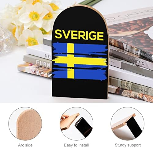 Свериж Шведска Шведско Знаме Дрвени Книги Не-Пропадна Книга Штандови Држач За Книги Книга Завршува Поддржува Полици За Книги Полици Декор 1