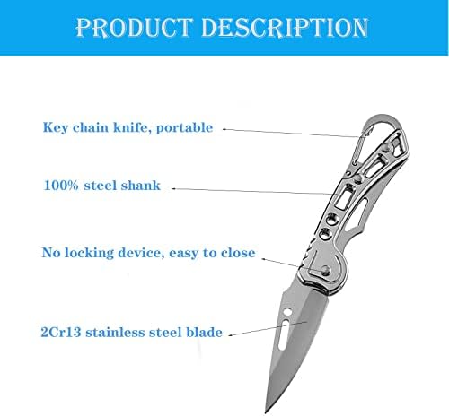 Feizii повеќе функционално мал нож за преклопување мини џеб нож 2 инчи фино не'рѓосувачки челик, универзален за мажи и жени