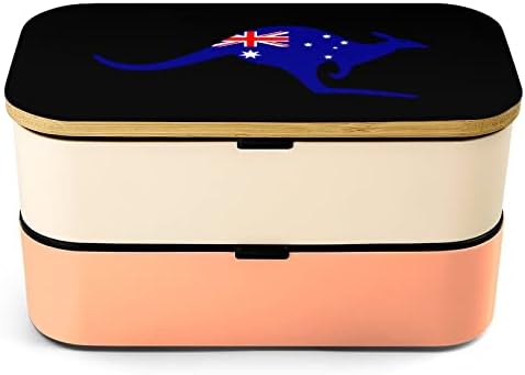 Австралиско Кенгурско Знаме Бенто Кутија За Ручек Отпорна На Истекување Контејнери За Храна Бенто Кутија со 2 Прегради За Канцелариски Работен
