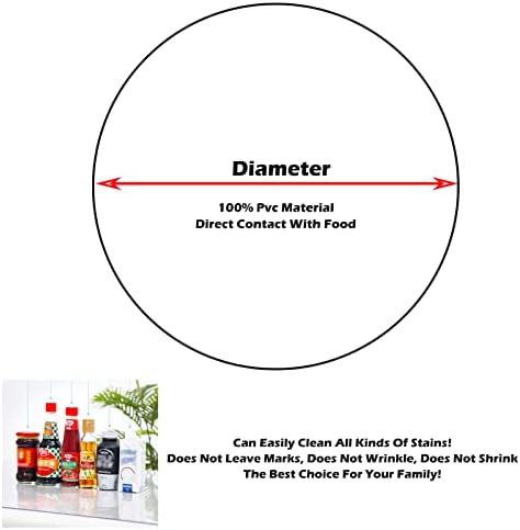FLSXC пластична тркалезна маса заштитник отпорен на кујната на кујната на тркалезната маса од 1,5мм/2мм/3мм компјутерски стол под подот,