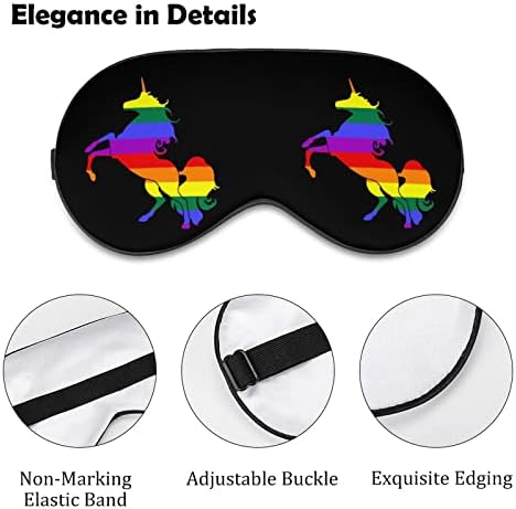 Геј гордост ЛГБТ еднорог Смешно спиење маска за очи мека капа за очи со прилагодлива лента за ноќни очила за мажи за жени жени
