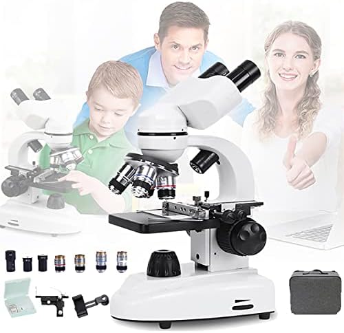 40X-6000X Соединение на двокреветна микроскоп, со 30 примероци/држач за мобилни телефони/калипер/торба Верниер итн., Оптички микроскоп