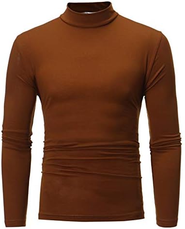Тенок маж на мажите од Beuu Основни термички маички со термички желки со цврста боја, обичен памук плетен пулвер џемпери врвови со долги ракави