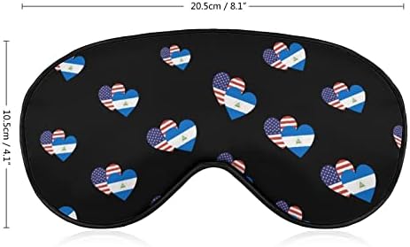 Nicaragua American Heart Sharge Sleeply Blindfold Mask Cart Cover Shade Shade Cover со прилагодлива лента за жени мажи ноќ