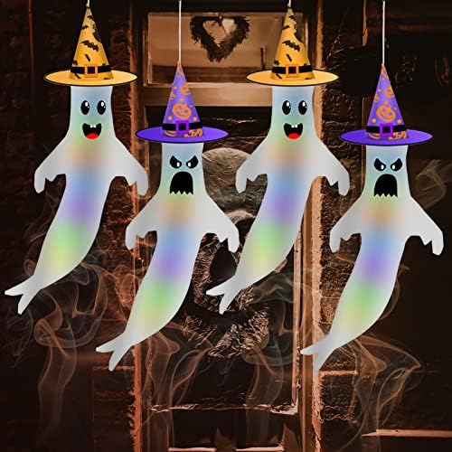 Andtree 4packs Ноќта на вештерките духови ветровици што висат украси - знамиња ветерни чорапи за Ноќта на вештерките на отворено во дворна