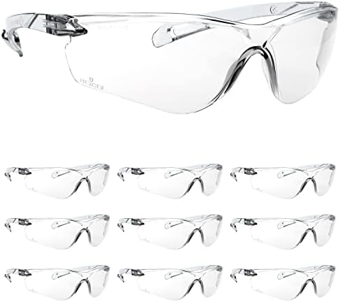Безбедносни очила за сонце за мажи и жени; Сертифицирани ANSI Z87.1 Темни затемнети безбедносни очила со леќи против магла и анти-гребење