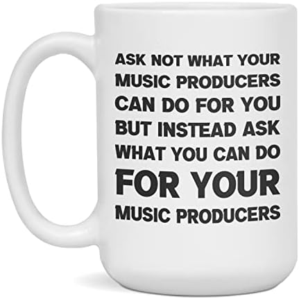 Смешен саркастичен подарок за музички продуценти не прашуваат, бело 15 унца