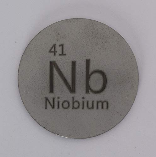 Ниобиум 29мм метален диск 99,95% чист за собирање или експерименти