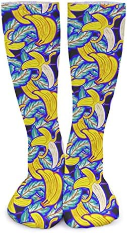 Плевелкикет Банани И Лисја Дебели Чорапи Новина Смешно Печатење Графички Секојдневни Топли Чорапи Од Средна Цевка За Зима