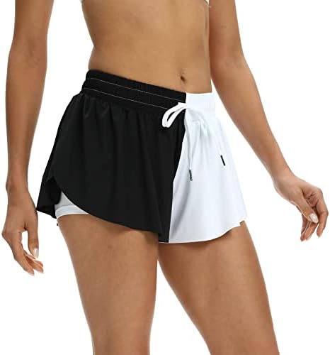 Ubst Womens 2 во 1 Flowy Shorts Sharts Surcation luctring со високи половини што трчаат атлетски шорцеви удобно летно здолниште