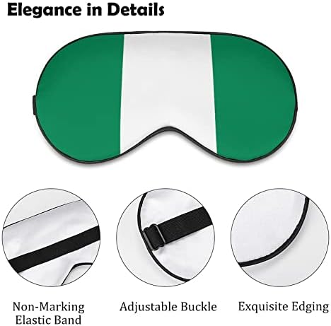 Нигерија знаме за спиење маска за очи мекото око ги блокира светлата заслепени со прилагодлива лента за пат за патување