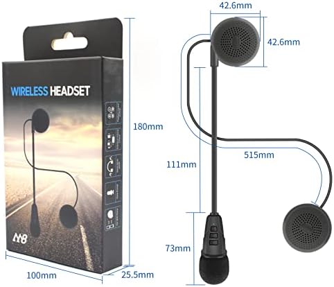 TECKEEN Раце Слободен Полнење Bluetooth 5.0 M8 Шлем Слушалки Стерео Слушалки Со Микрофон Микрофон 180mah Батерија
