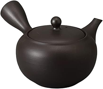 Цврст чајник од црна кал во форма на цврста чајник, 7,1 x 5,9 x 3,5 инчи, јапонски прибор за јадење