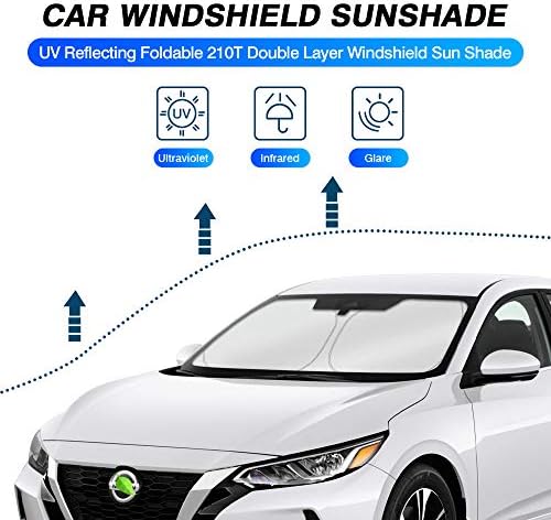 Kust Custom Fit Whindshield Sun Sunde Sunde за 2020-2023 Nissan Sentra Sedan Sunshade Sunshade Sunbable Sun Visor Protector