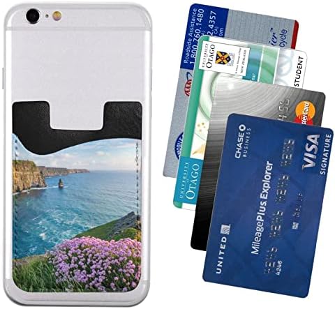 Ирска на отворено округот Клер Клиф Телефонски држач за картички, PU кожа само-лепете ја лична карта за кредитна картичка за 2,4x3,5 инчен