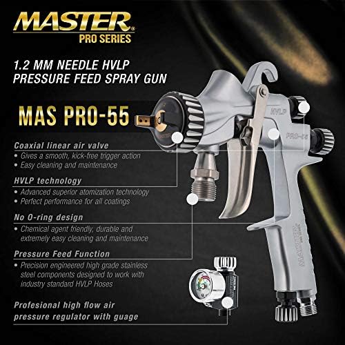 TCP Global Commercial 10 Gallon Spray Part Pussur Pack резервоарот со агитатор за мешање на воздухот со Master Pro 55 серија HVLP HED SPREAT