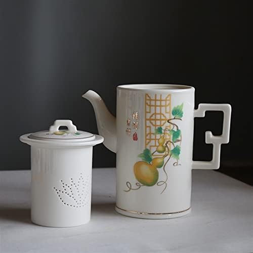 Чај котел чајник 500 мл бел порцелан чајник со голем капацитет производител на чај со бел порцелан филтер за домаќинство сет