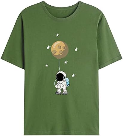 Машка 2023 година модна кошула астронаут држејќи планета балони соларен систем вселенска маица смешни слатки графички маички кошули
