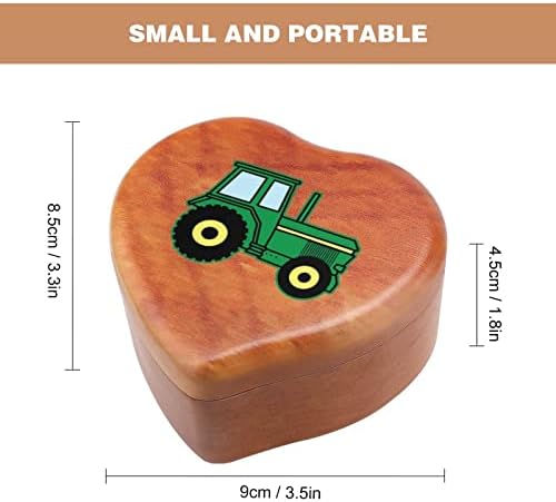 Фарм трактор срце Музички кутија Дрвени музички кутии Најдобар подарок за годишнината Божиќ роденден