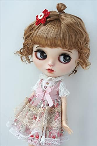 JD375 9-10INCH 23-25cm Updo Synthetic Mohair Bjd Wigs Blythe Doll Hair и додатоци