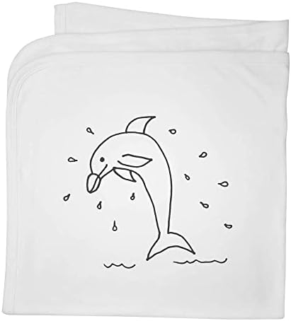 Azeeda 'скокање делфин' памучно бебе ќебе/шал