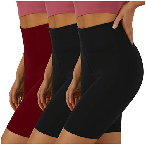 Јога панталони за жени со ситни памучни шорцеви со должина, спорт на отворено 3 парчиња јога високи кратки женски карго јога панталони