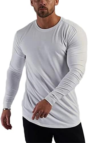 Термички кошули за мажи Андонџивел, кошули со долги ракави, базен слој ладно време, истегнат атлетски мускулен маица маица