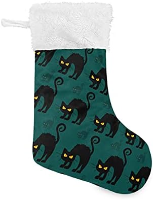 СИНЕСТУР Ноќта на вештерките црна мачка Божиќни чорапи Големи Божиќни чорапи за елка камин wallид што виси чорапи чорапи за семејни празници