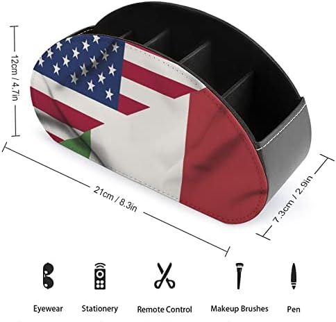 Американски и Италија мавтаат со далечински управувачи на знамето PU Fore Caddy Caddy Storager Box со 5 оддели за материјали за домашни канцеларии