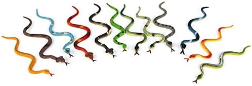 Qonia Пластична рептил за животински змија играчка 12 парчиња повеќебојни
