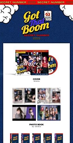 Таен број го доби тој Boom 2 -ри единечен албум ЦД+64P Photobook+2P Photocard+1P Photo Stand+1P Почна картичка+1P Cartoon Cart+Порака