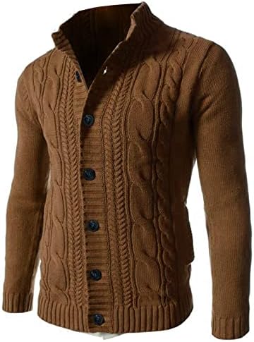 Есен и зимска машка мода лабава кардиган топла лаптоп јакна џемпер плетени палто