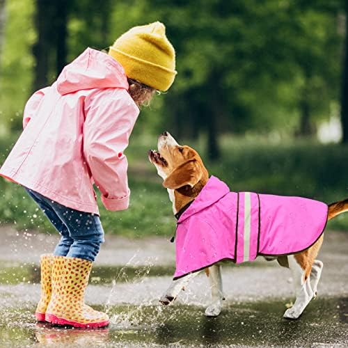 Вејсибер куче Дом од мантил - Рефлективно куче јакна од кучиња - Водоотпорно кучиња од дожд од дожд - прилагодливо кучиња Пончо - Лесно куче