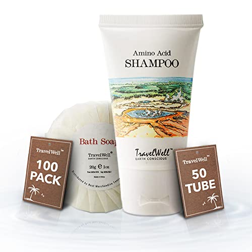 Travelwell 1.0oz/28g & Shave Shampoo Shampoo 1,0 fl Oz/30ml, индивидуално завиткани 50 цевки по кутија