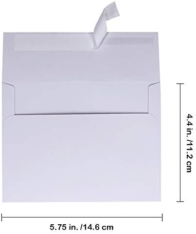 Supla 150 PCS најголемиот дел A2 Покани за покана во бела кора и притиснете самостојно заптивка 4 3/8 x 5 3/4 коверти RSVP Враќање