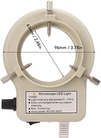 Микроскоп Осветлувач, LED Микроскоп Светлосен Прстен ПРЕДВОДЕН Извор На Светлина Прилагодлив Додаток САД ПРИКЛУЧОК 100-240V