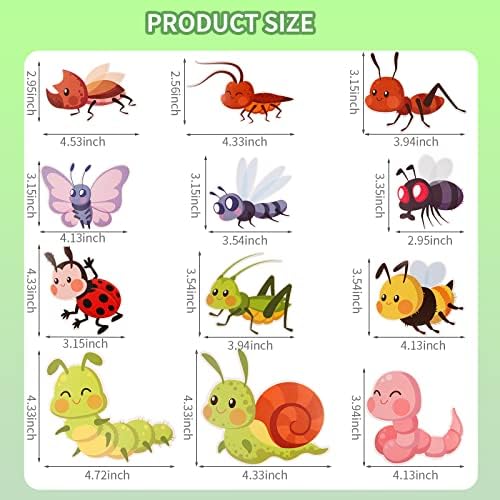 84 парчиња инсекти билтени исечоци пролетна училница симпатична декорација со 100 парчиња лепак за лепак за рано детство наставници за ученици