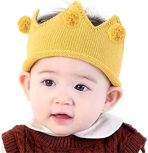 Lddcx Бебе Роденден Круна Лента За Глава Шапка, Плетени Шапка Топла Бобинки Капа.